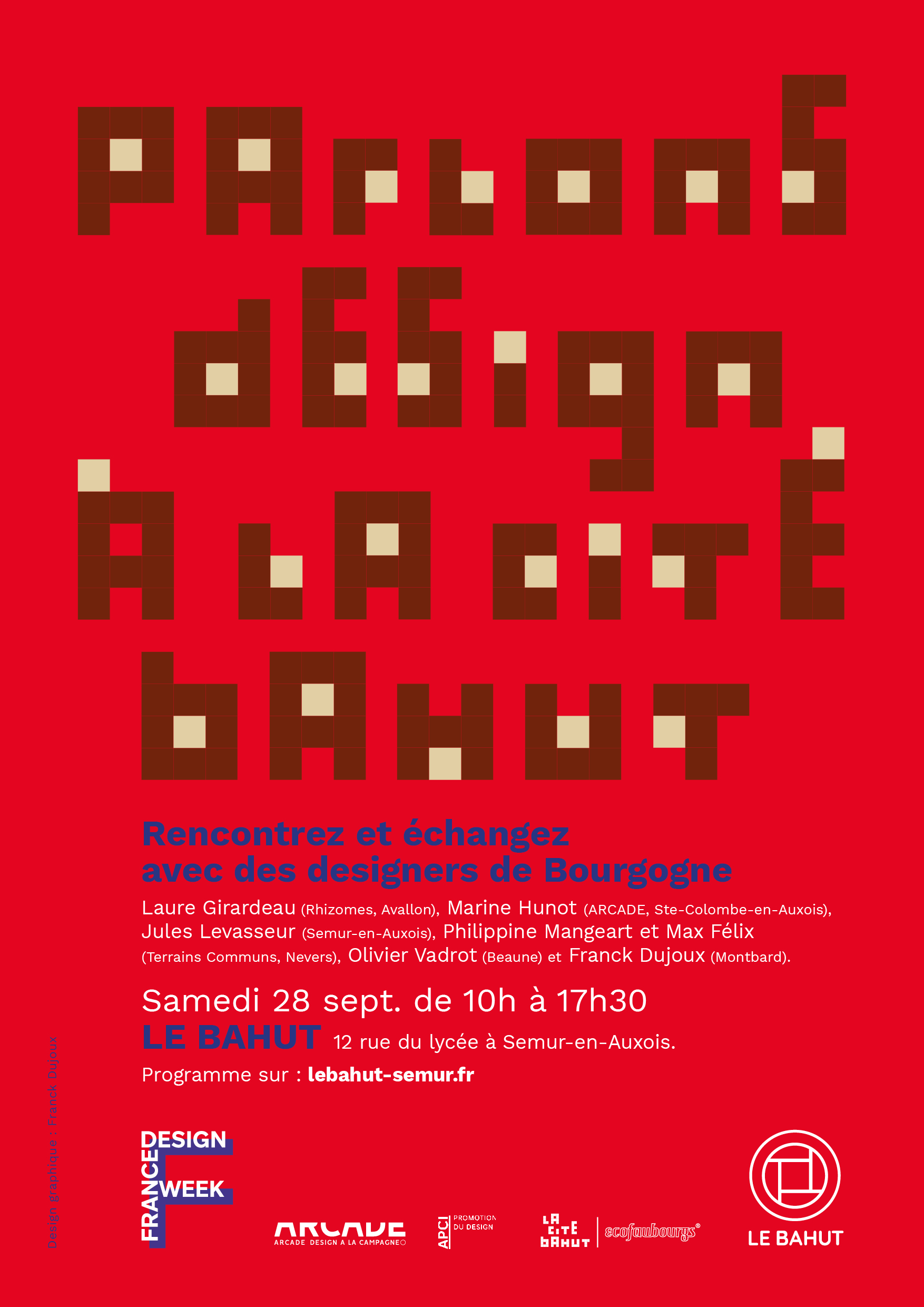 Affiche France design week au Bahut. Création Franck Dujoux